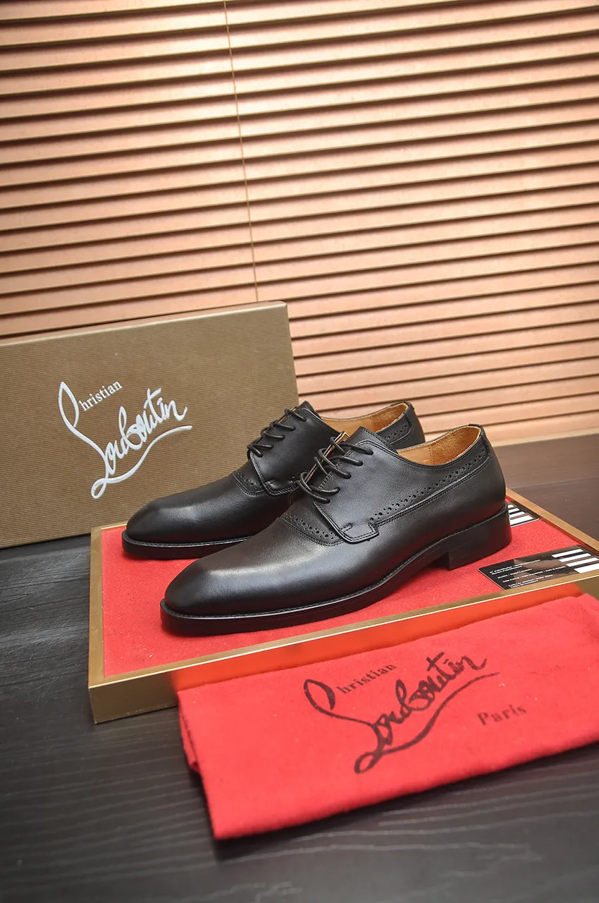 Men's shoes 💰620💶 [Chrstian Loubotin] Red-soled shoes 💋Original mold opening, the highest version on the market, purely handmade ➕Imported cowhide uppers, first-layer water-dyed cowhide lining! Original EU high-gloss outsole. 38 to 45 (45 customized)